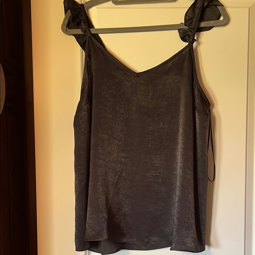 Lauren Conrad-Elegant Gray Sleeveless Top